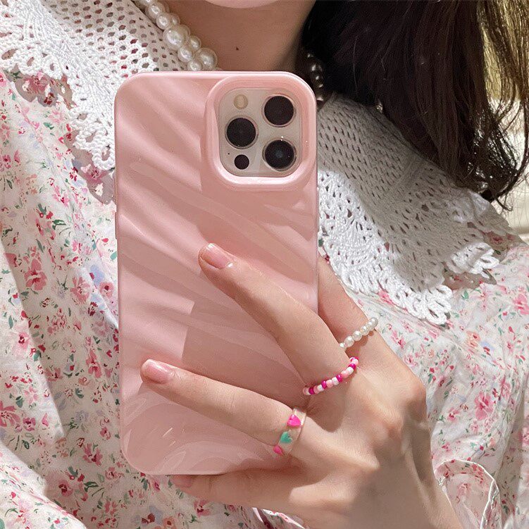 IPHONE15PRO 사과 14PROMAX 보호 커버 15 새로운 13|12 낙하 방지에 적합한 달콤한 입체 핑크