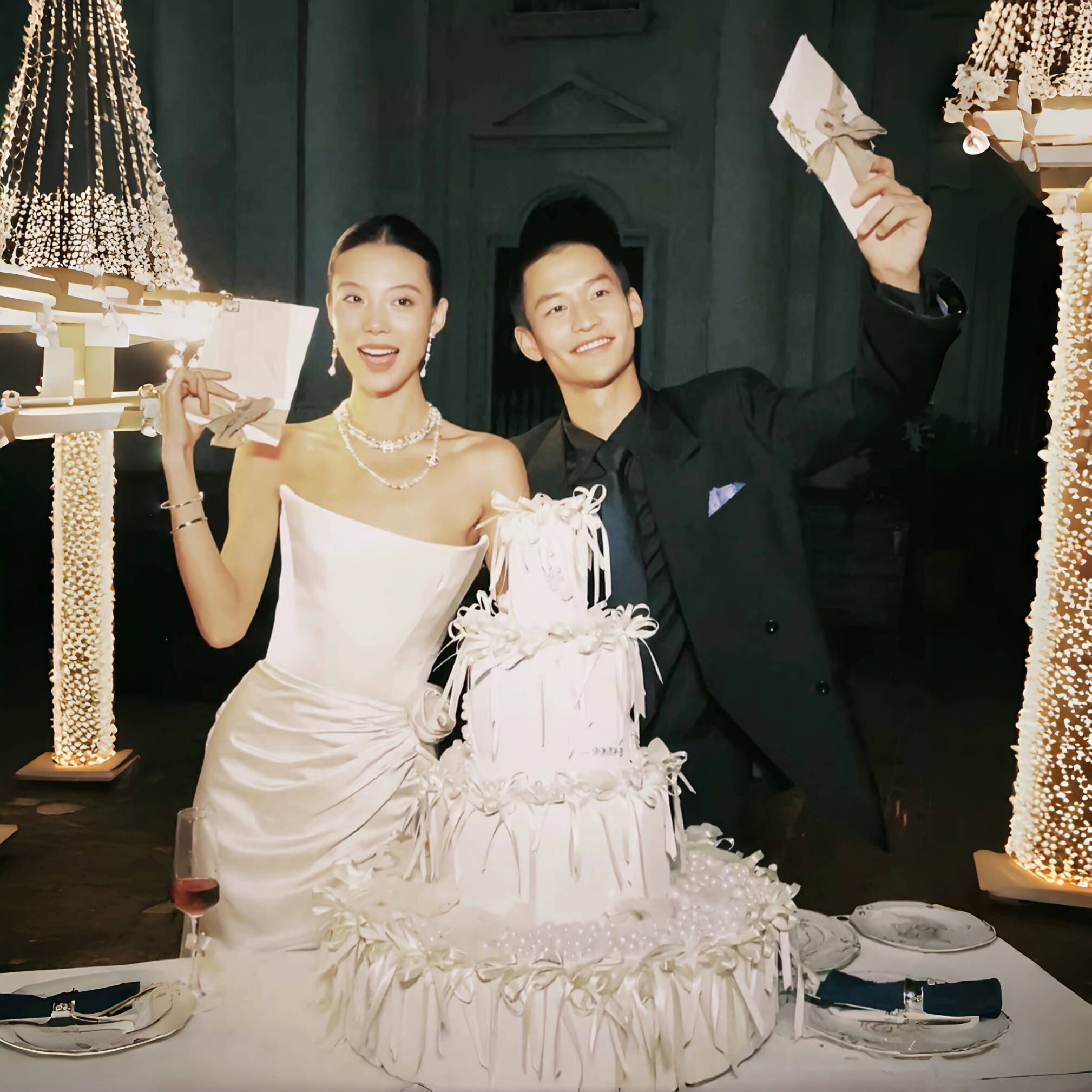 2026小红书婚礼婚庆场景布置摄影道具多层4层03仿真蛋糕模型样品