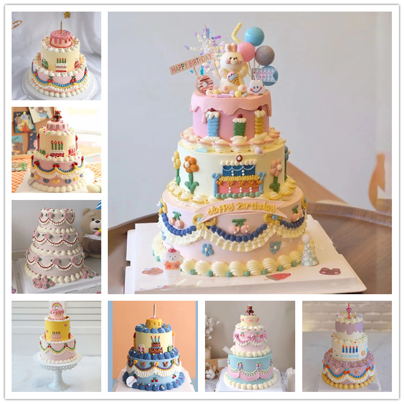 三层仿真奶油复古裱花道具仿真