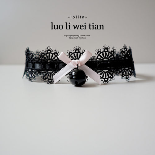 蕾丝铃铛颈环洛丽塔蝴蝶结颈带甜美少女项圈新款大腿圈腿环配饰