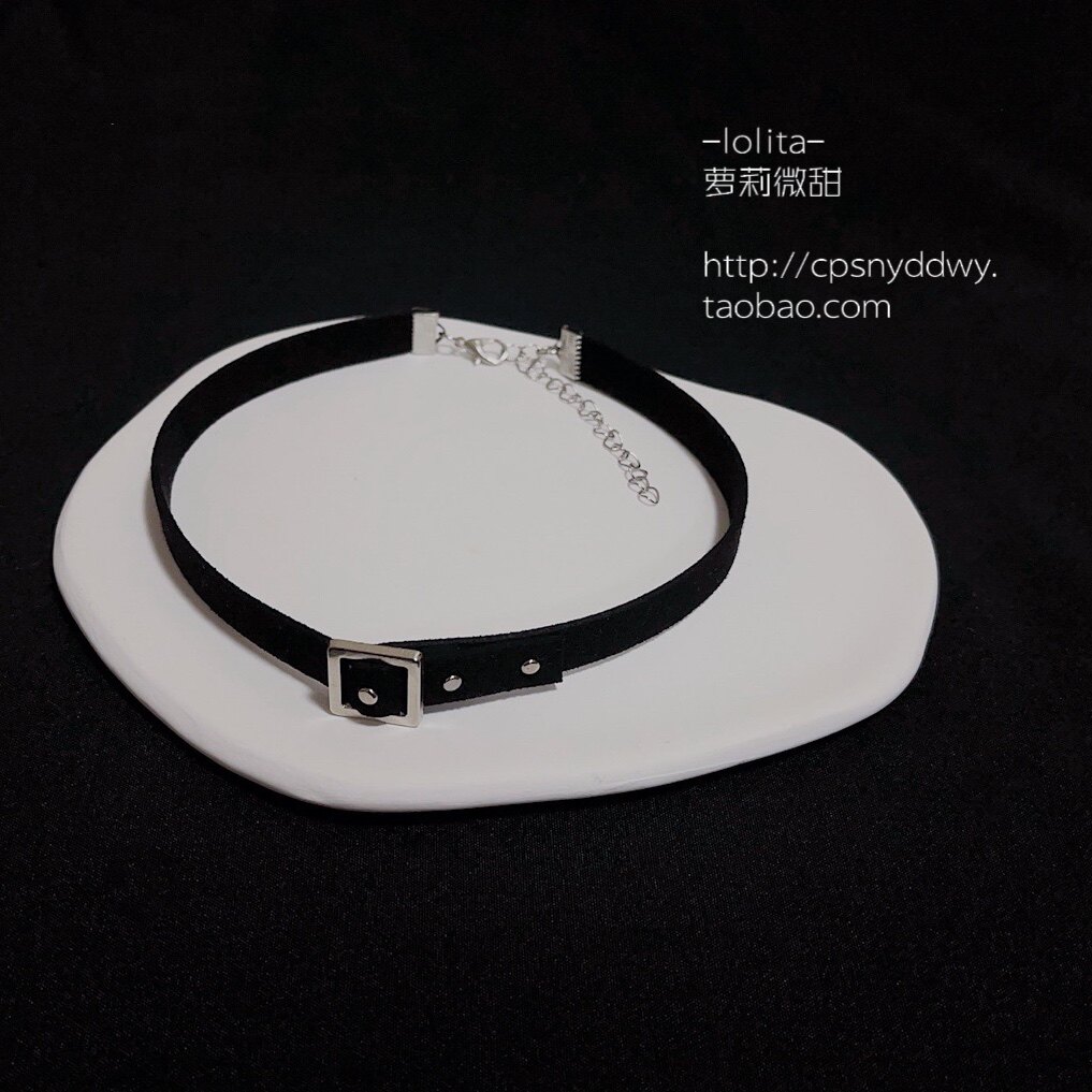 脖环扣带黑色choker项圈短款颈环饰品欧美新款暗黑系性感锁骨链女