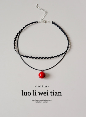 铃铛项链女双层叠戴百搭甜酷风锁骨链新款项圈颈带脖子配饰choker