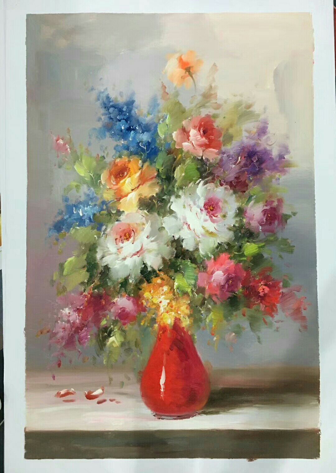 纯手绘客厅酒店卧室印象花油画唯美装饰画60-90现货可定制