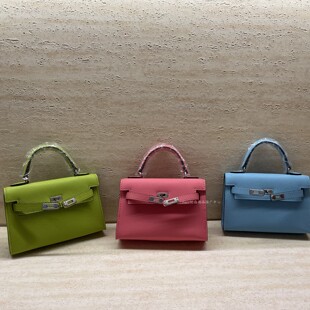 迷你可爱小废包14cm头层牛皮掌纹凯莉包