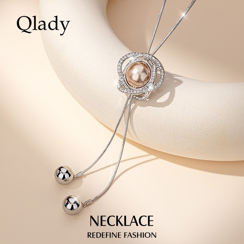 珍珠毛衣链大气高档高级感