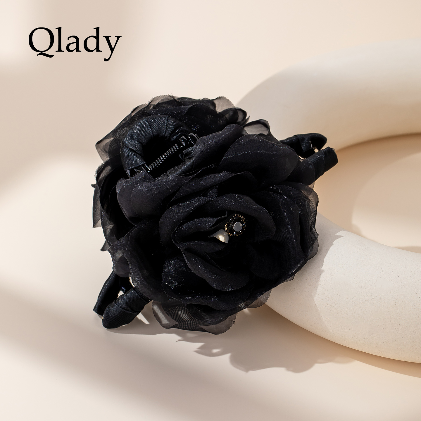 玫瑰发夹女2025新款法式后脑勺独特头发抓夹夹子头饰发饰鲨鱼夹