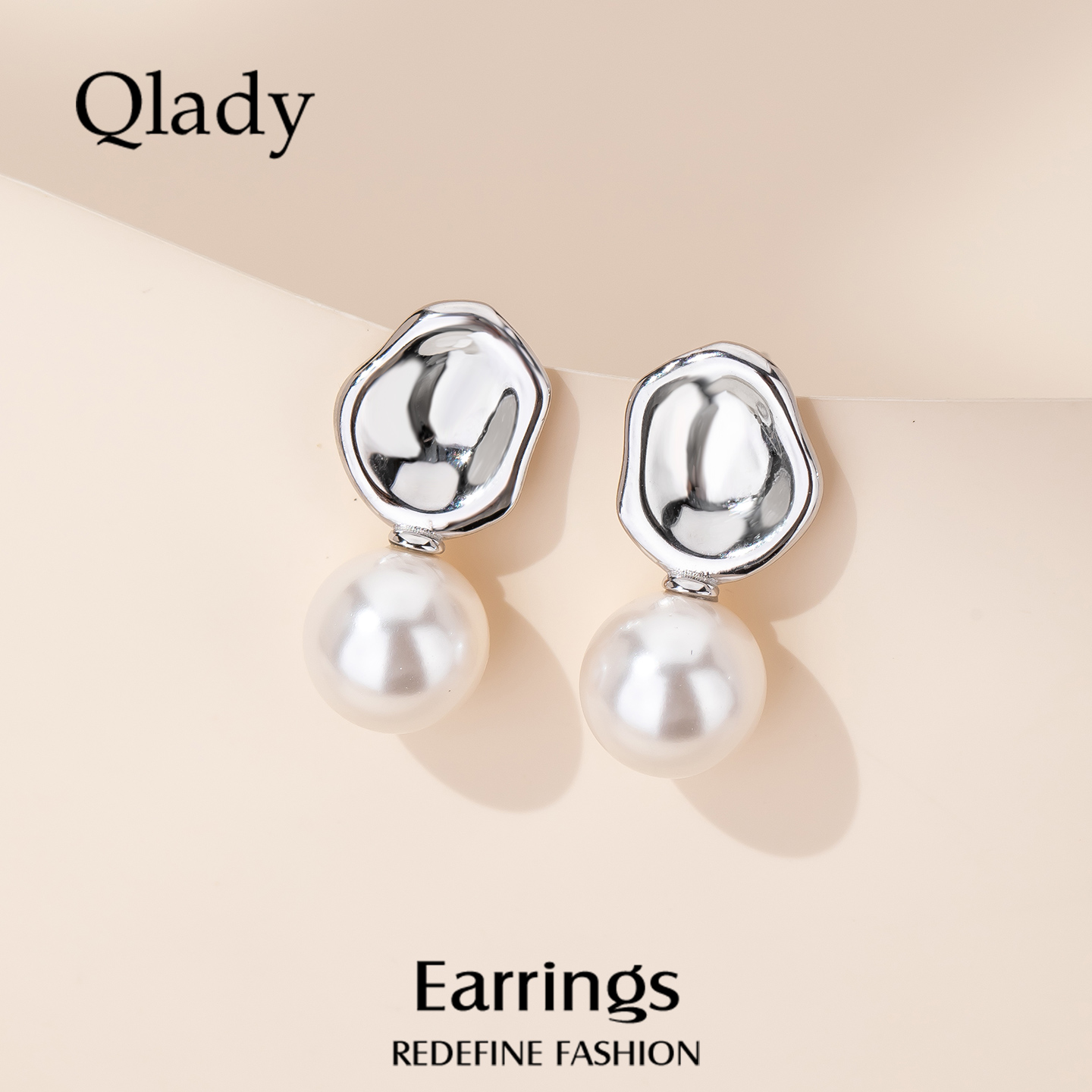 【新品】银耳钉仿珍珠耳饰女独特漂亮耳环2025新款爆款高级感耳坠