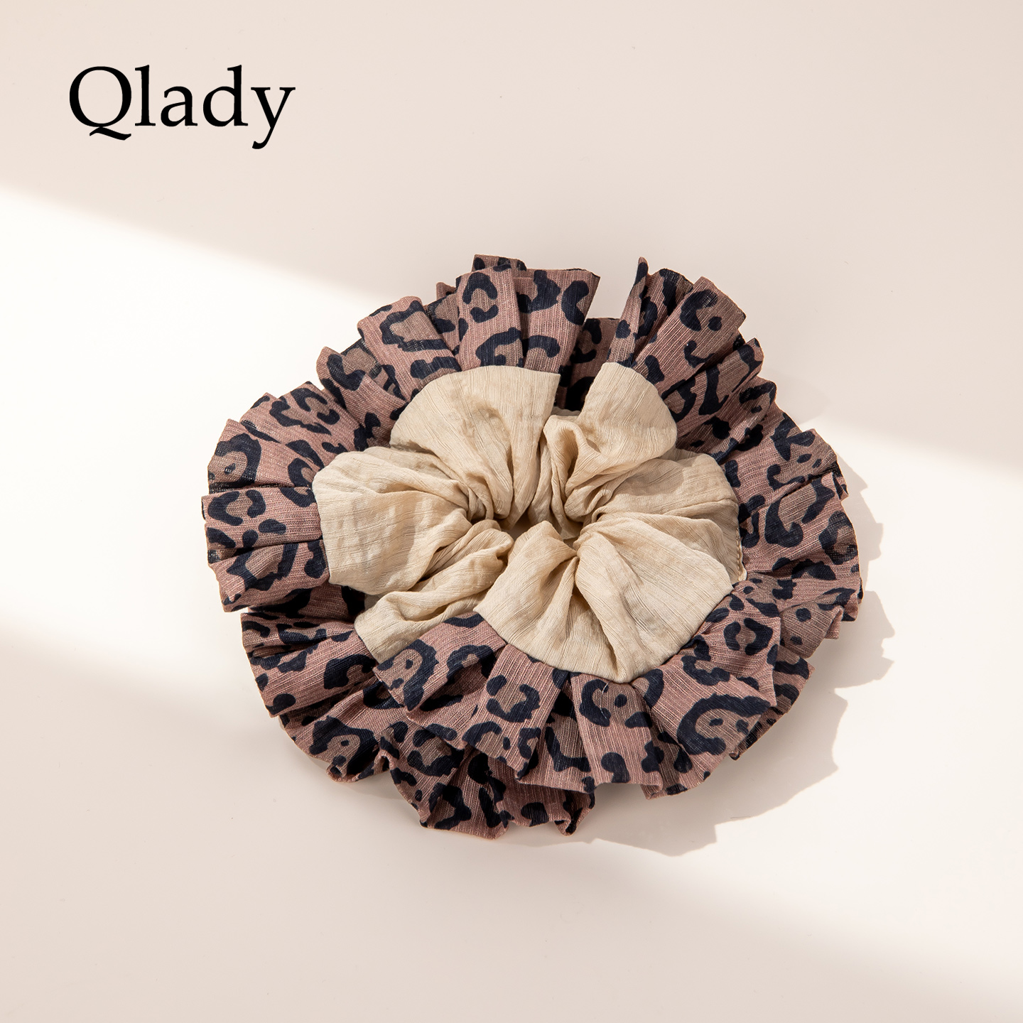 【新品】豹纹杏色格子发圈大肠橡皮筋女扎头头饰发饰2025新款发绳