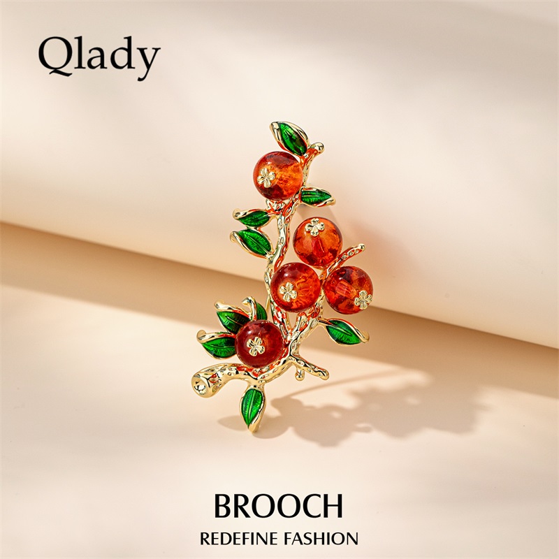 教师节礼物柿柿如意柿子西装胸针