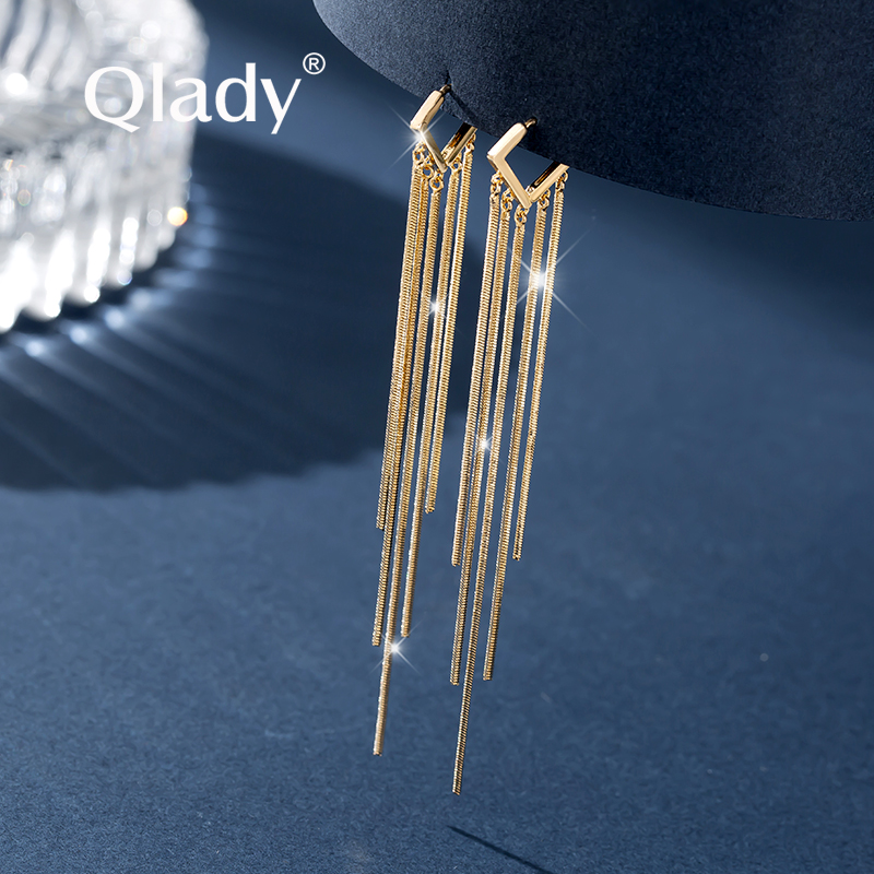 流苏耳线耳环独特轻奢大气长款