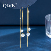 爆款 长款 流苏耳线耳环女2026新款 气质高级感银小众设计感耳饰耳坠