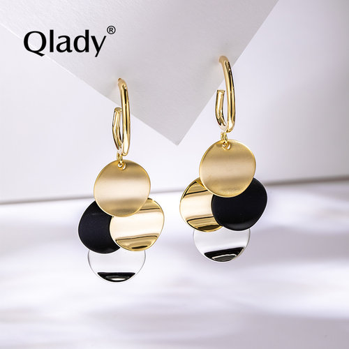 qlady长款耳环耳坠大气纯银