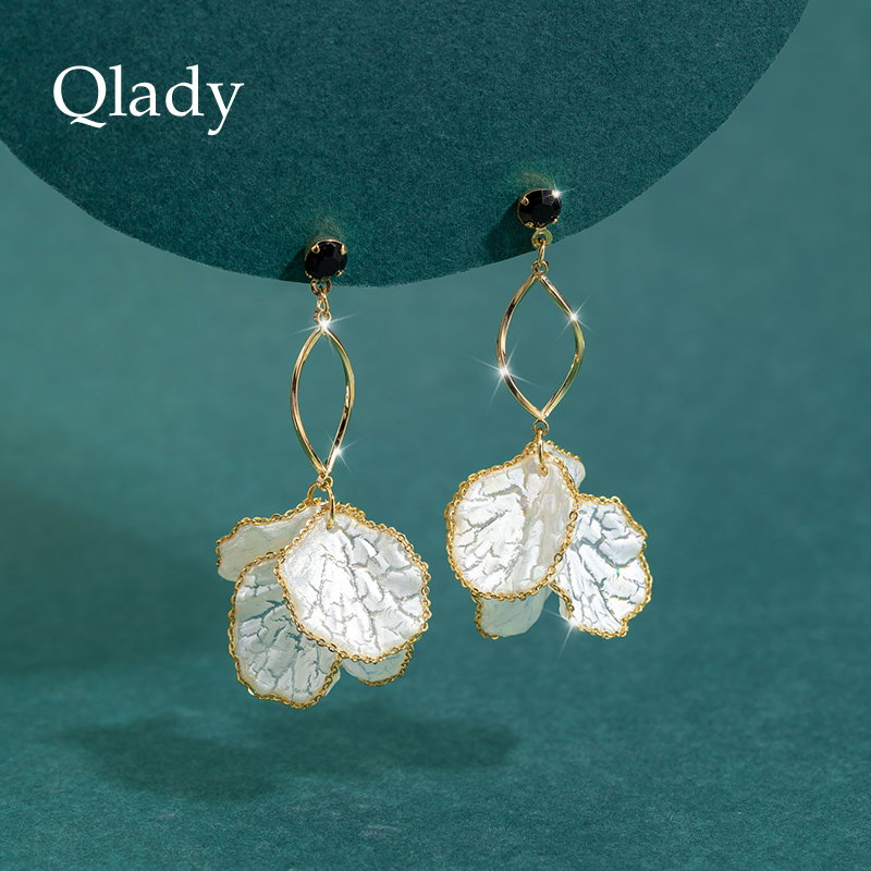 花瓣纯银耳饰独特耳环女秋冬轻奢