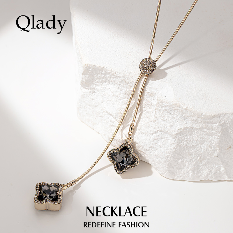 四叶草长款高端大气毛衣链