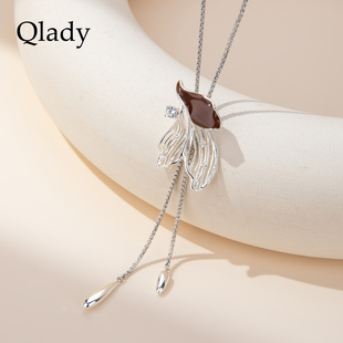 【新品】蝴蝶抽拉毛衣项链女款2026新款高级感轻奢小众吊坠配饰品