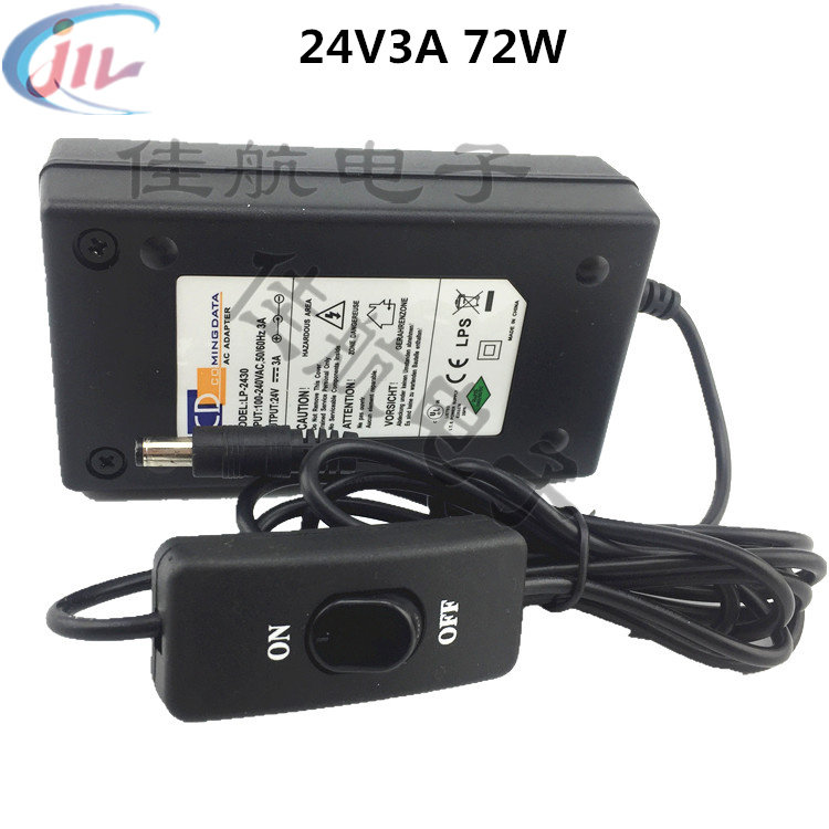 24V3A开关电源适配器LED灯带水泵净水机打印机电源带灯LP-2430图片