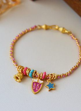 新中式时尚滴油花朵手链百搭高级感简约气质精致小众复古星星