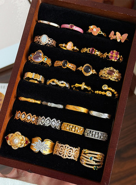 时尚精致气质百搭戒指女小众设计高级感复古风戒子