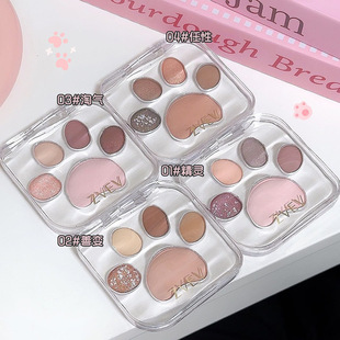 ZVEV五色猫爪眼影纯欲可爱大地色高光哑光不脱妆清透闪耀软糯细腻