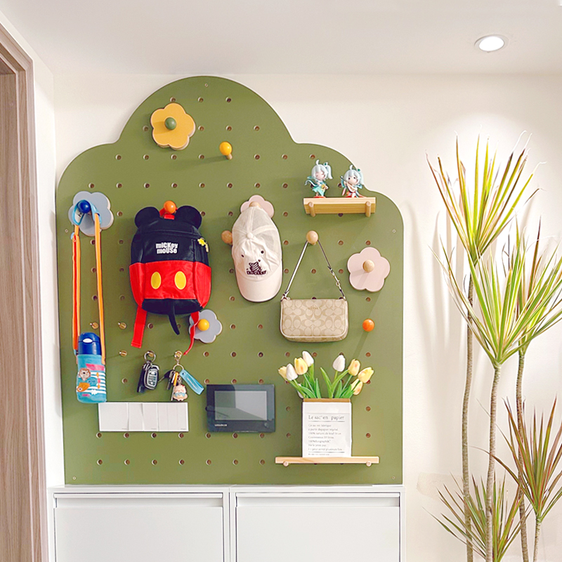 iwood木目北欧木质鞋柜洞洞板