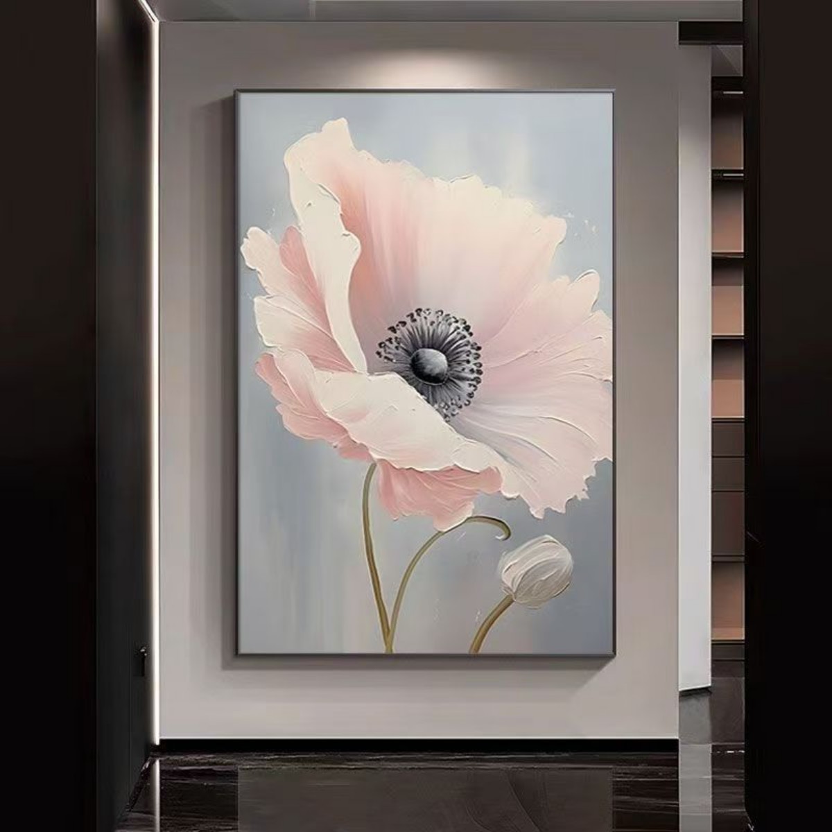 现代轻奢装饰画抽象花朵沙发背景墙画意走廊过道壁画挂画入户