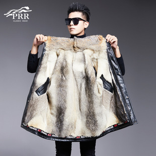 真皮皮衣派克服男款海宁绵羊皮草大衣中长款狼毛内胆皮毛一体外套