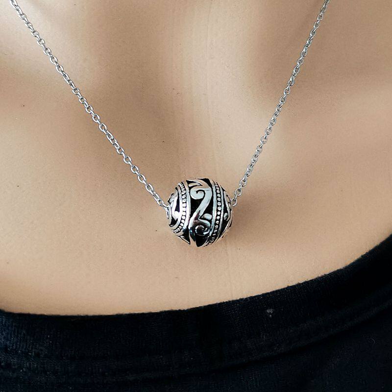 新款厂家简约时尚项链饰品复古 复古藏银镂空圆环坠子锁骨链XL193