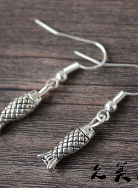 新款爆款古风货源云南民族风饰品复古藏银小鱼耳环款式齐全R178
