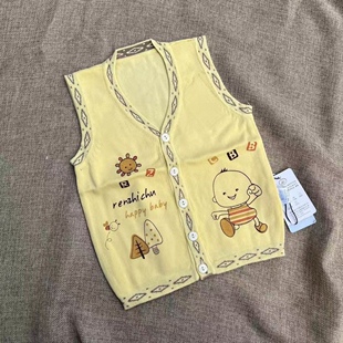 010卡通洋气马甲毛衣针织衫男女童坎肩背心男女童开衫春秋