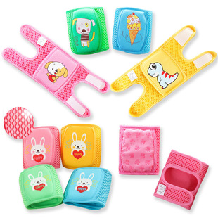 婴儿宝宝爬行护膝儿童学步大海绵棉防摔护肘套春夏季爬行防脏透气