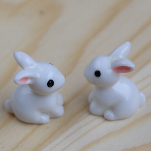 小耳朵斯基兔子公仔孩子玩具鱼缸多肉盆栽造景摆件烘焙蛋糕装饰品