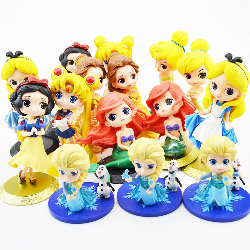 q版 爱丽丝贝儿冰白雪公主索尼子花仙子美人鱼少女艾莎安娜摆插件