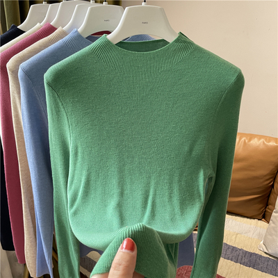 针织套头圆领单穿螺纹