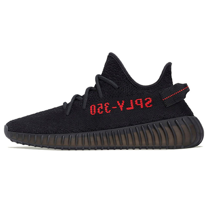 阿迪达斯yeezy boost 350 v20男女鞋黑红文字运动跑步鞋cp9652