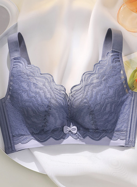 75A95D大码大胸显小文胸无钢圈防下垂胸罩内衣女薄款聚拢夏调整型