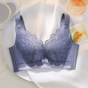 75A95D大码 聚拢夏调整型 大胸显小文胸无钢圈防下垂胸罩内衣女薄款