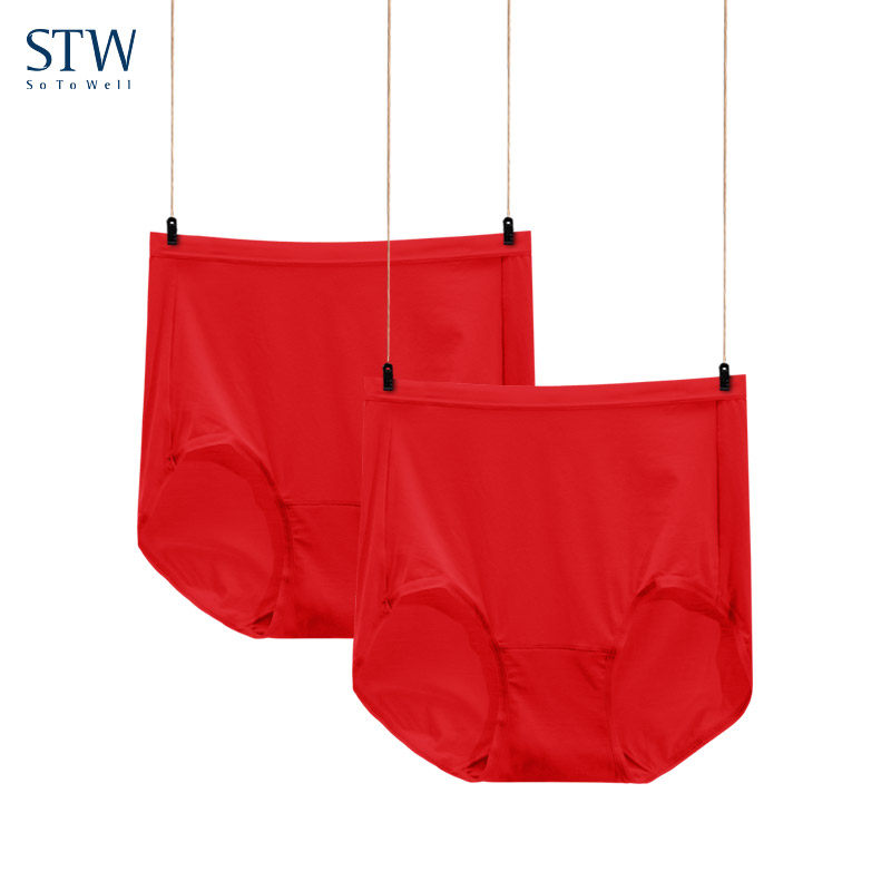 2条装STW高腰女士内裤大红色本命年莫代尔结婚蛇年大码收腹三角裤,女士内衣/男士内衣/家居服,女三角裤,淘宝优惠券,粉丝福利购,淘宝优惠卷