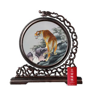 有福湘绣十二生肖双面绣鼠牛虎兔蛇马羊猴鸡狗猪动物生日礼物苏绣