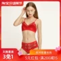 Bralette Pháp không có vòng thép thoải mái áo ngực lớn đồ lót nhỏ set nhung retro cô gái ren - Bộ đồ lót đồ lót nữ