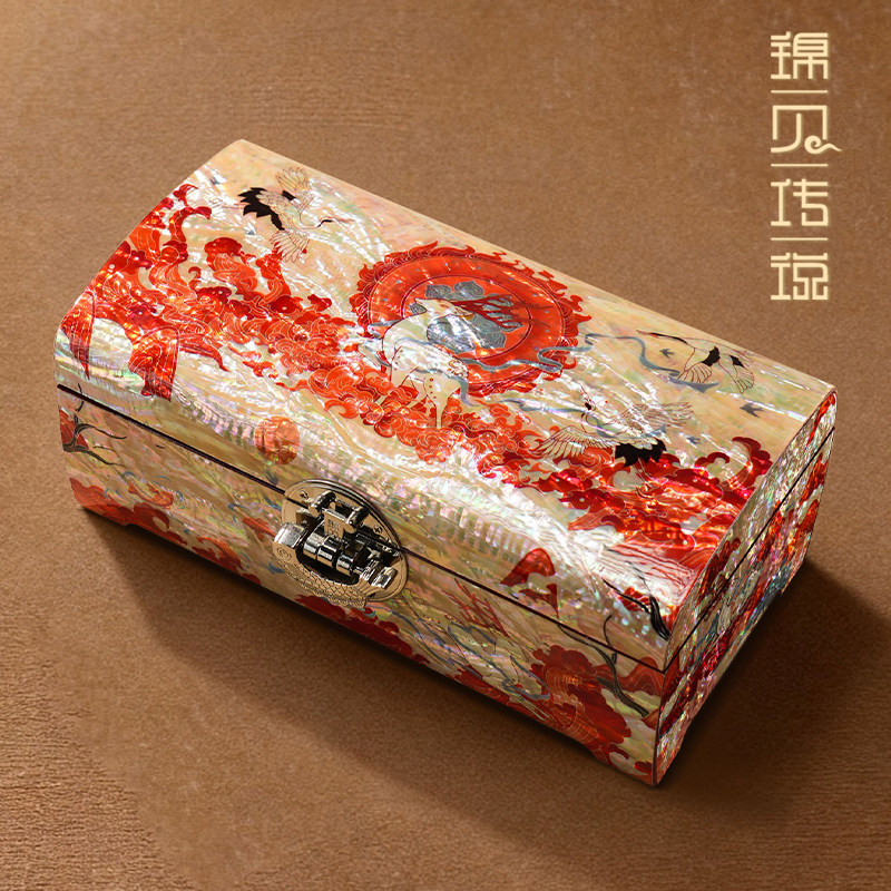 锦贝传说螺钿漆器首饰盒高档珠宝五金收纳盒结婚生日商务圣诞礼物