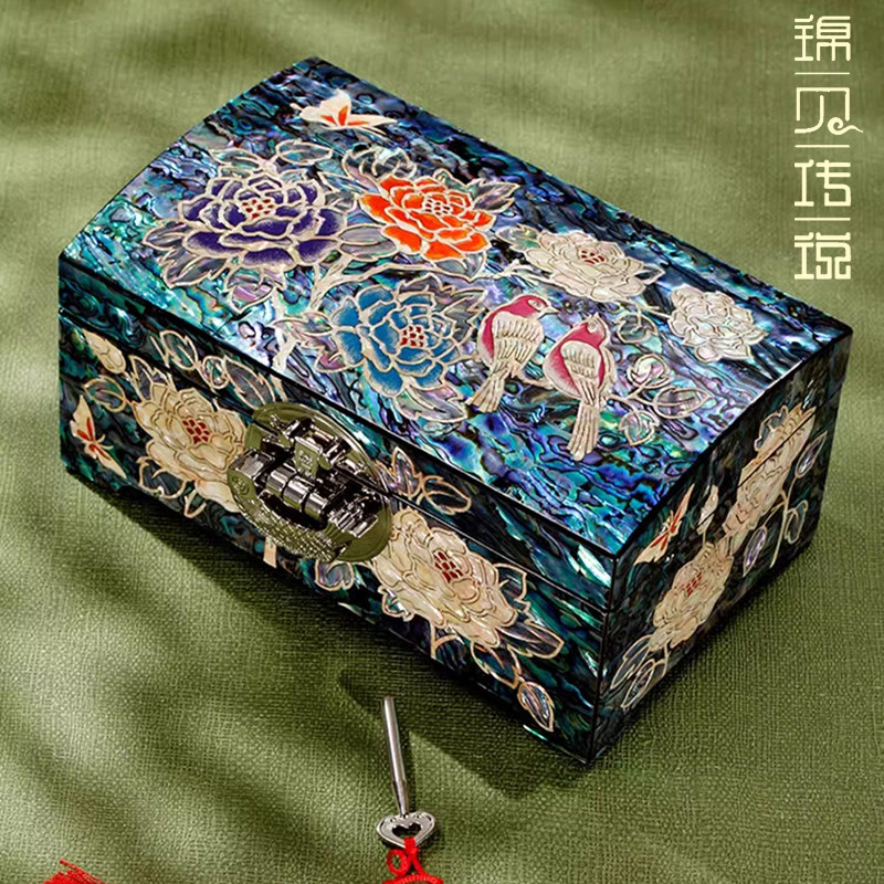 锦贝传说螺钿漆器首饰盒国潮复古风戒指耳钉项链手镯收纳生日礼物