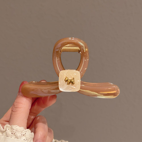 2025新款发夹高级感细闪渐变扎发狗狗发抓发饰后脑勺高品质鲨鱼夹