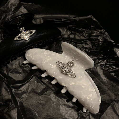 满钻高级感醋酸精致复古土星抓夹头饰女夏日慵懒后脑勺鲨鱼夹发饰