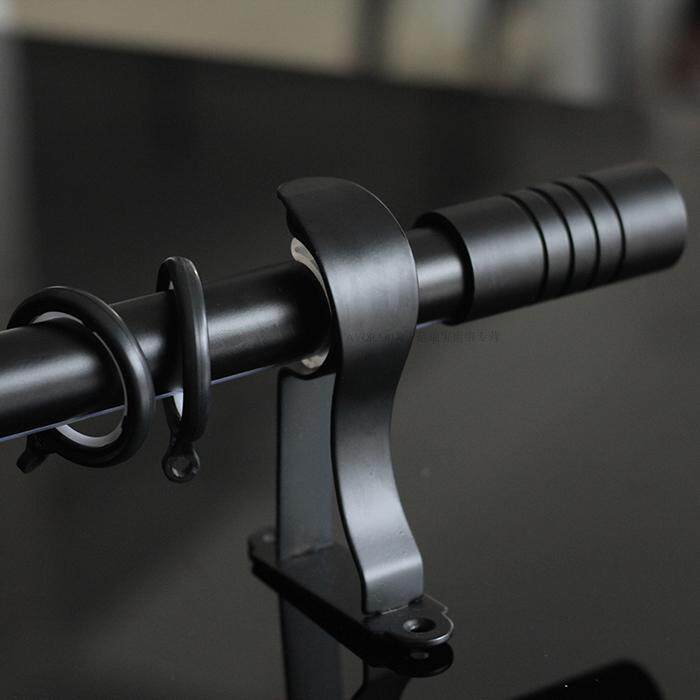 黑色细罗马杆铝合金窗帘杆罗马杆北欧美式静音单双杆