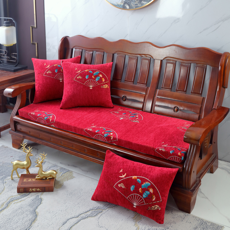 加厚海绵实木沙发垫坐垫红木中式防滑可定做沙发垫子四季可拆洗