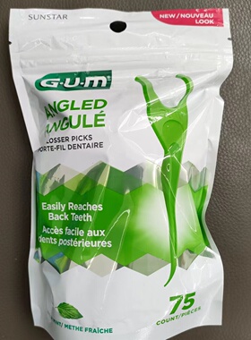 包邮GUM牙线牙线棒y型家庭装儿童成人后槽牙缝刷大牙缝剔牙线牙垢