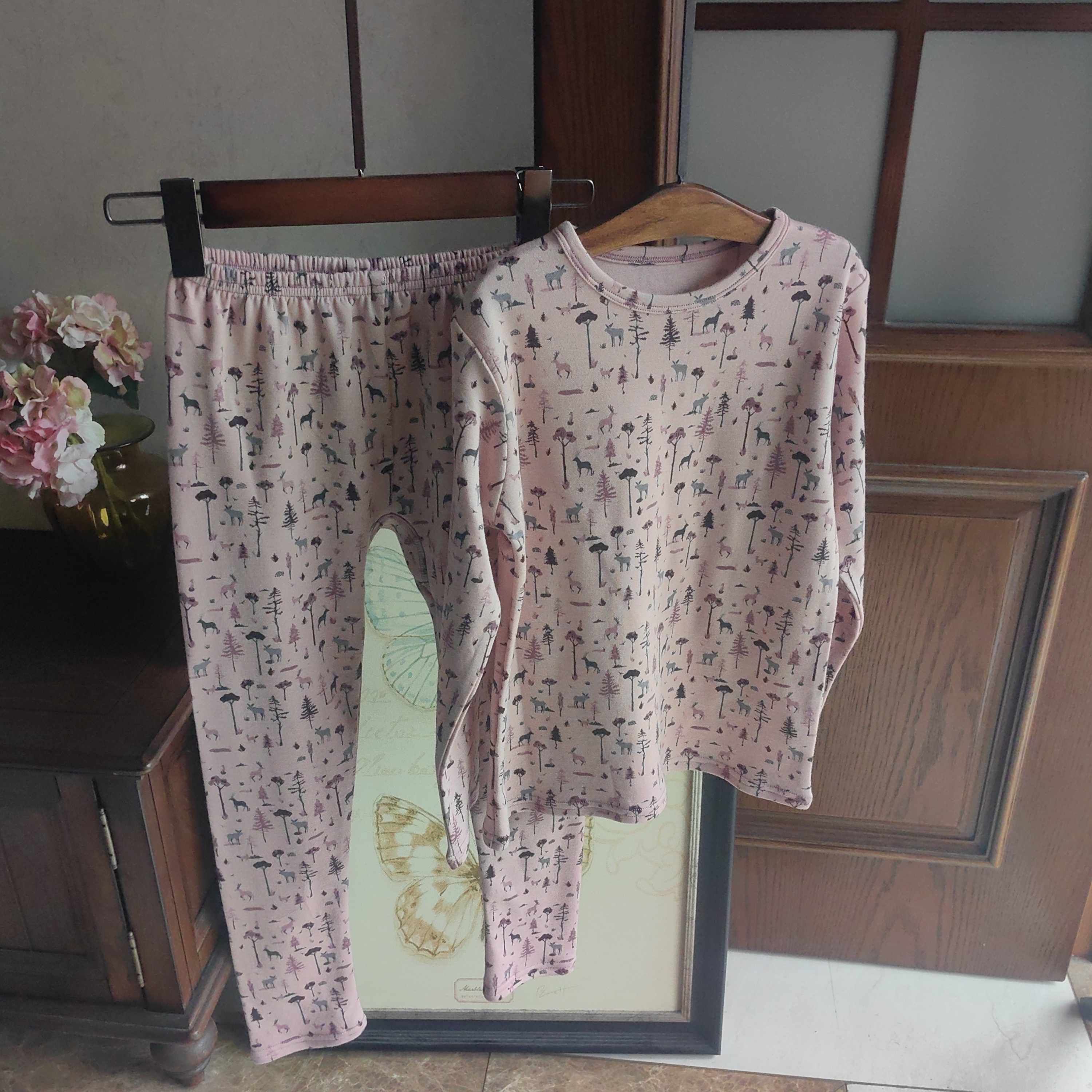 超细纯羊毛儿童内衣套装