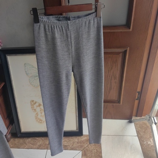 美丽诺女士超细纯羊毛秋裤 保暖柔软弹性好细螺纹 裤 子上衣 打底裤