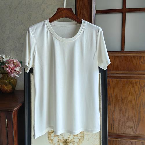 推荐纯绢丝桑蚕丝女士圆领短袖上衣