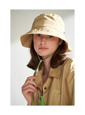 CUISUYUN独立设计师户外系列亮卡其色光泽感系绳渔夫帽